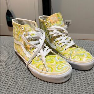 Vans Women's High-Top Sneakers - Lime Swirl